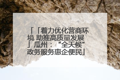 「着力优化营商环境 助推高质量发展」瓜州：“全天候”政务服务惠企便民