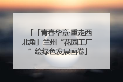 「青春华章·重走西北角」兰州“花园工厂”绘绿色发展画卷
