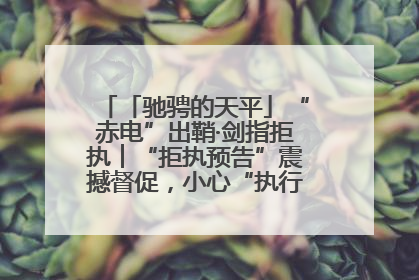 「驰骋的天平」“赤电”出鞘·剑指拒执︱“拒执预告”震撼督促，小心“执行”变“执刑”