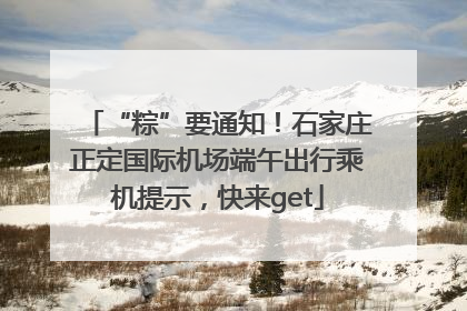 “粽”要通知！石家庄正定国际机场端午出行乘机提示，快来get