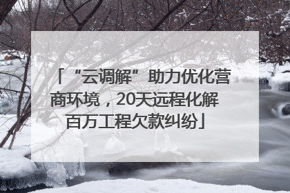 “云调解”助力优化营商环境，20天远程化解百万工程欠款纠纷