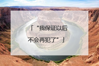 “我保证以后不会再犯了”