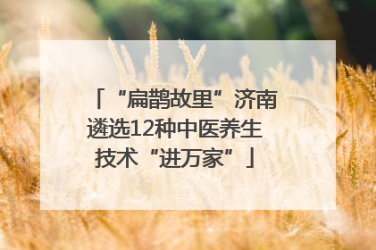 “扁鹊故里”济南遴选12种中医养生技术“进万家”