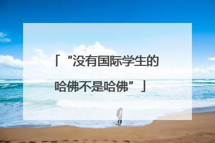 “没有国际学生的哈佛不是哈佛”