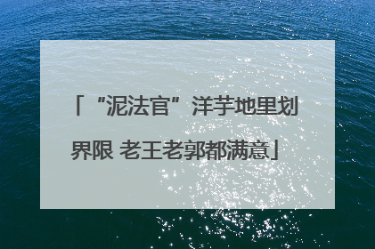 “泥法官”洋芋地里划界限 老王老郭都满意