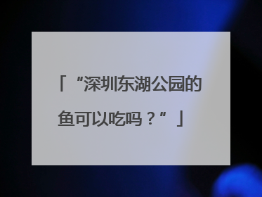“深圳东湖公园的鱼可以吃吗？”