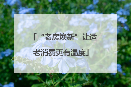 “老房焕新”让适老消费更有温度