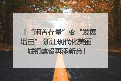 “闲置存量”变“发展增量” 浙江现代化美丽城镇建设再添新意