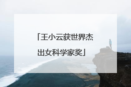 王小云获世界杰出女科学家奖