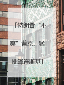 特朗普“不爽”普京、猛批泽连斯基