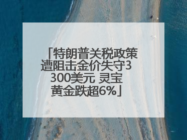 特朗普关税政策遭阻击金价失守3300美元 灵宝黄金跌超6%
