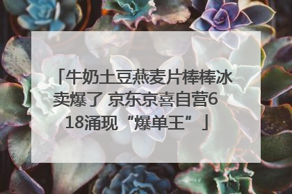 牛奶土豆燕麦片棒棒冰卖爆了 京东京喜自营618涌现“爆单王”