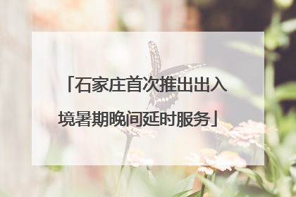 石家庄首次推出出入境暑期晚间延时服务