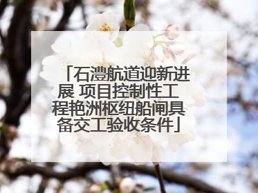 石澧航道迎新进展 项目控制性工程艳洲枢纽船闸具备交工验收条件