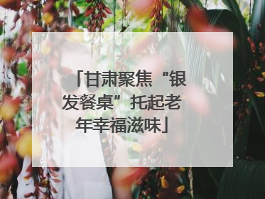 甘肃聚焦“银发餐桌”托起老年幸福滋味
