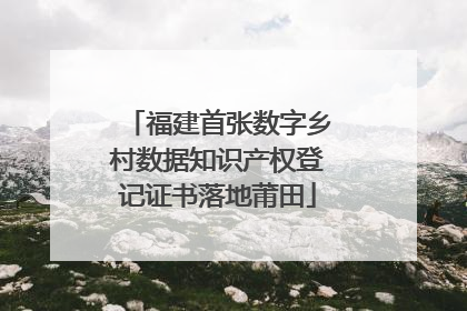 福建首张数字乡村数据知识产权登记证书落地莆田