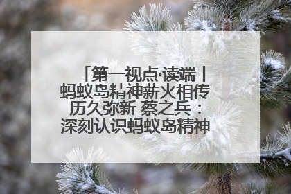 第一视点·读端丨蚂蚁岛精神薪火相传历久弥新 蔡之兵：深刻认识蚂蚁岛精神的“精气神”