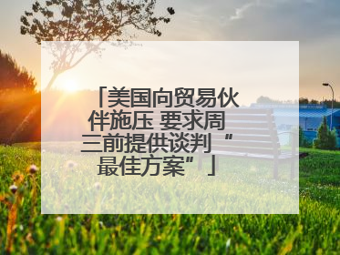 美国向贸易伙伴施压 要求周三前提供谈判“最佳方案”