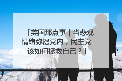 美国那点事｜当悲观情绪弥漫党内，民主党该如何拯救自己？