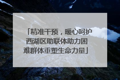 精准干预，暖心呵护 西湖区助联体助力困难群体重塑生命力量