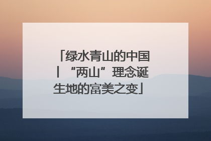 绿水青山的中国丨“两山”理念诞生地的富美之变