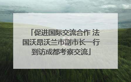促进国际交流合作 法国沃昂沃兰市副市长一行到访成都考察交流