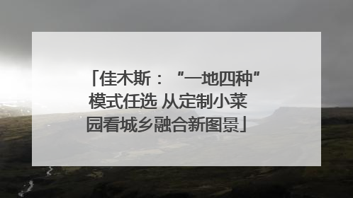佳木斯：“一地四种” 模式任选 从定制小菜园看城乡融合新图景