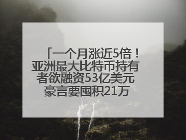 一个月涨近5倍！亚洲最大比特币持有者欲融资53亿美元 豪言要囤积21万枚比特币