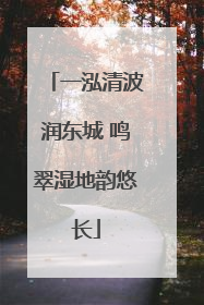 一泓清波润东城 鸣翠湿地韵悠长