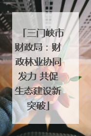 三门峡市财政局：财政林业协同发力 共促生态建设新突破