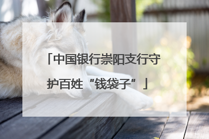中国银行崇阳支行守护百姓“钱袋子”
