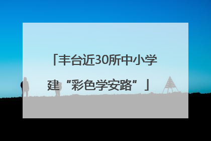 丰台近30所中小学建“彩色学安路”