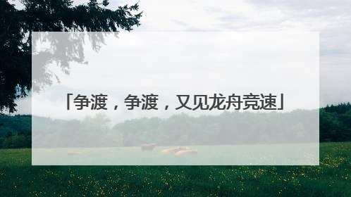 争渡，争渡，又见龙舟竞速