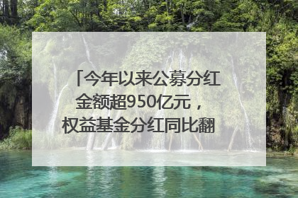 今年以来公募分红金额超950亿元，权益基金分红同比翻倍｜招财猫