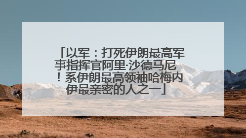 以军：打死伊朗最高军事指挥官阿里·沙德马尼！系伊朗最高领袖哈梅内伊最亲密的人之一