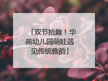 双节拾趣！华苑幼儿园萌娃遇见传统雅韵