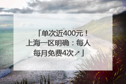单次近400元！上海一区明确：每人每月免费4次↗