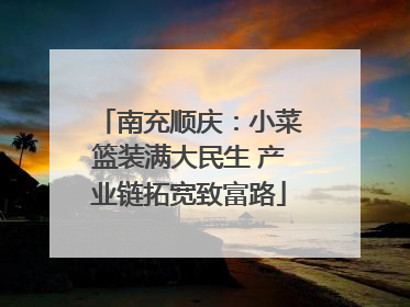南充顺庆：小菜篮装满大民生 产业链拓宽致富路