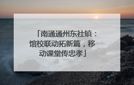 南通通州东社镇：馆校联动拓新篇，移动课堂传忠孝