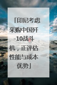 印尼考虑采购中国歼-10战斗机，正评估性能与成本优势