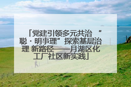 党建引领多元共治 “聪・明事理”探索基层治理 新路径——月湖区化工厂社区新实践