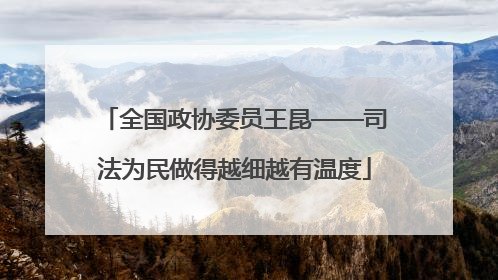 全国政协委员王昆——司法为民做得越细越有温度