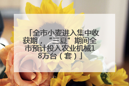 全市小麦进入集中收获期，“三夏”期间全市预计投入农业机械18万台（套）