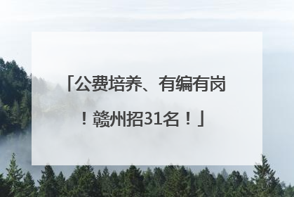 公费培养、有编有岗！赣州招31名！