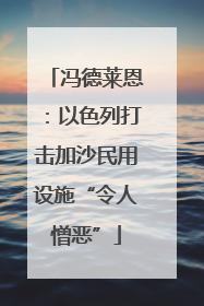 冯德莱恩：以色列打击加沙民用设施“令人憎恶”