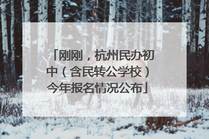 刚刚，杭州民办初中（含民转公学校）今年报名情况公布