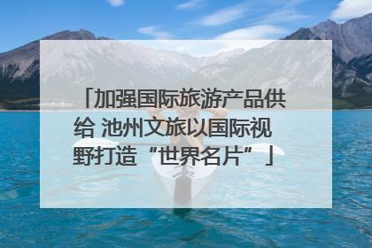 加强国际旅游产品供给 池州文旅以国际视野打造“世界名片”