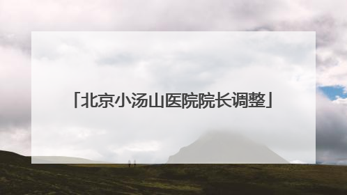 北京小汤山医院院长调整