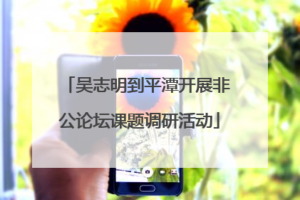 吴志明到平潭开展非公论坛课题调研活动