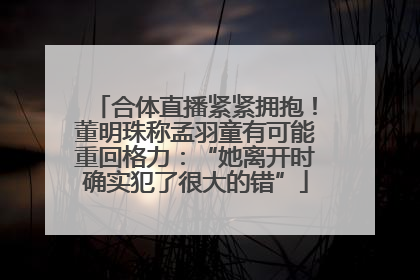 合体直播紧紧拥抱！董明珠称孟羽童有可能重回格力：“她离开时确实犯了很大的错”